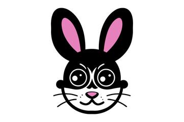 Cute Easter Bunny face template Vector, Easter Bunny Face Kit, cartoon bunny face png, outline bunny face clipart, printable bunny face