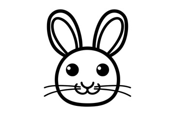 Cute Easter Bunny face template Vector, Easter Bunny Face Kit, cartoon bunny face png, outline bunny face clipart, printable bunny face