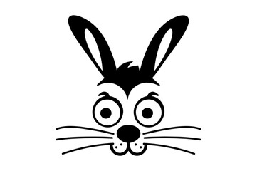 Cute Easter Bunny face template Vector, Easter Bunny Face Kit, cartoon bunny face png, outline bunny face clipart, printable bunny face