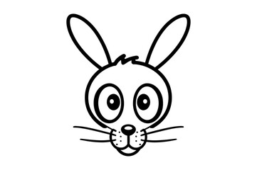 Cute Easter Bunny face template Vector, Easter Bunny Face Kit, cartoon bunny face png, outline bunny face clipart, printable bunny face