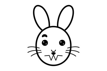 Cute Easter Bunny face template Vector, Easter Bunny Face Kit, cartoon bunny face png, outline bunny face clipart, printable bunny face