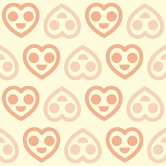 Seamless heart pattern on beige background.