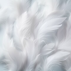 Closeup white feathers textured background