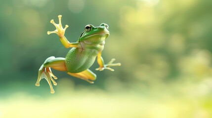 Leap day, 29 February 2024 greeting card with cute Green Frog and Happy Leap Day text. Leap year, one extra day