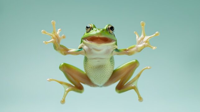 Leap day, 29 February 2024 greeting card with cute Green Frog and Happy Leap Day text. Leap year, one extra day