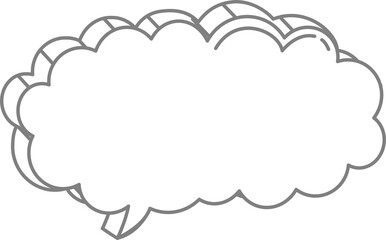 3d black and white color speech bubble balloon icon sticker memo keyword planner text box banner, flat png transparent element design