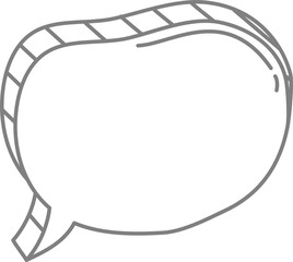 3d black and white color speech bubble balloon icon sticker memo keyword planner text box banner, flat png transparent element design