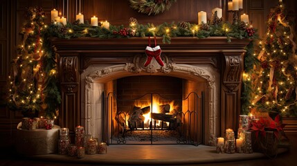 cozy fireplace holidays