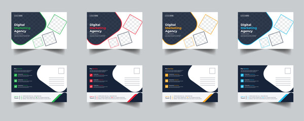 Modern Creative Corporate Post Card Template, Vector Template for Opening Invitation Editable, Professional Business Postcard Design, Event Card Design, Invitation Design, Direct Mail EDDM Template