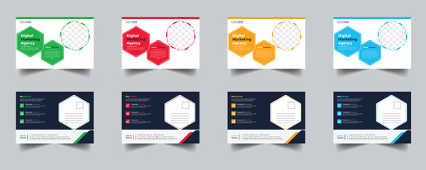 Modern Creative Corporate Post Card Template, Vector Template for Opening Invitation Editable, Professional Business Postcard Design, Event Card Design, Invitation Design, Direct Mail EDDM Template