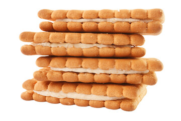 Biscuit sandwich crackers isolated transparent