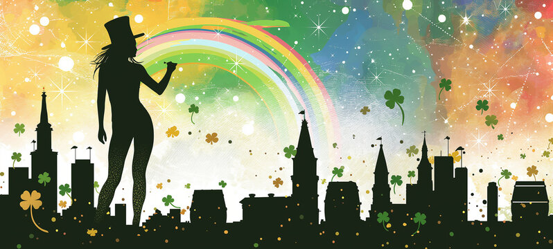 Happy people on St. Patrick's Day could be in festive green clothing, smiling and celebrating. You could have friends and family around you, perhaps at a parade.