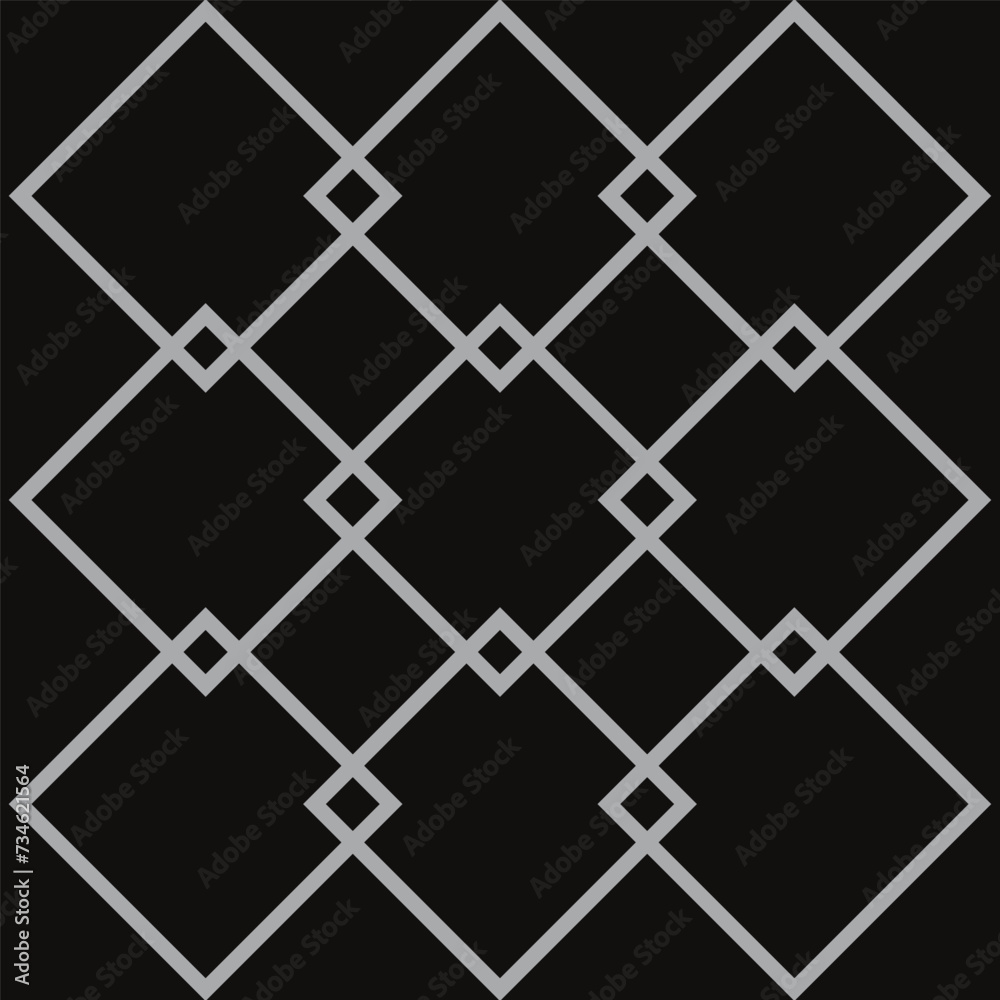 Poster abstract seamless repeatable grey rectangle pattern on dark.