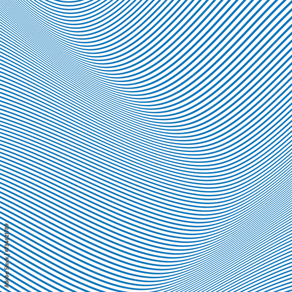 Poster abstract seamless repeatable blue wave line pattern.