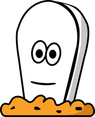 creative illustration design - cute tombstone cartoon style - Vector