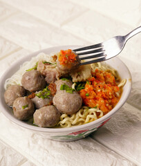 Delicious beef meatball soup tasty and healthy soup cooking with fresh chili paste