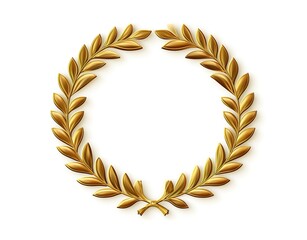 Laurel award. symbol of victory and achievement. design element for decoration of medals, awards, emblems or birthday logos. gold laurel wreath. isolated realistic vector object