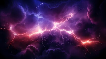 A striking burst of electric purple lightning