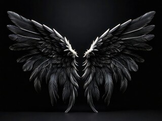 Fantasy Angel Wings: Isolated on Black Background for Fashion Design, Cosplay, and Dress-Up Parties