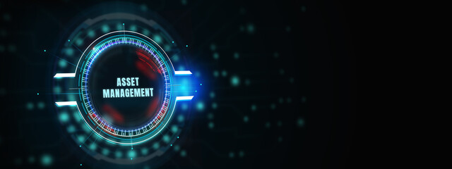 Asset management. Business, Technology, Internet and network concept. 3d illustration