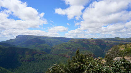 Three Rondawels, Blyde River Canyon, A sunny day with clouds