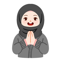 cute muslim kid greeting eid mubarak