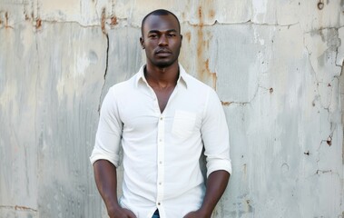 Obraz premium Attractive African American man hands in pocket portrayed