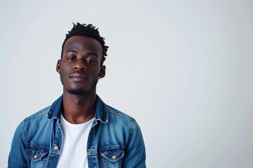 Obraz premium Casual African man posing on white background