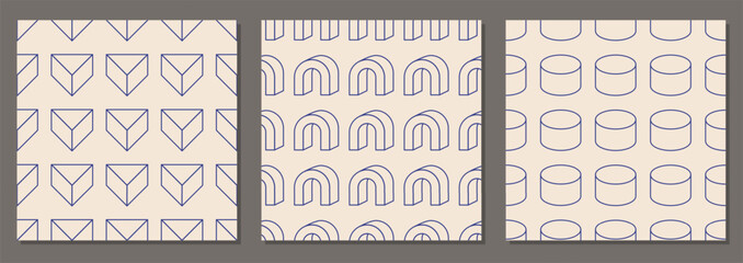 Minimalist line art seamless pattern abstract creative geometric composition