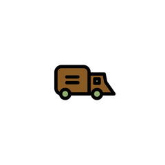 Cargo Truck Deliver Filled Outline Icon