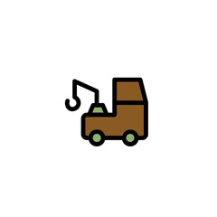 Repair Service Truck Filled Outline Icon