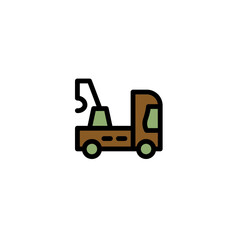 Truck Vehicle Auto Filled Outline Icon