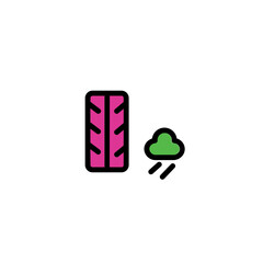 Service Tyre Rain Filled Outline Icon