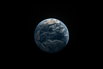 3d planet earth on which there is no light anywhere, view from space, earth hour, copy space