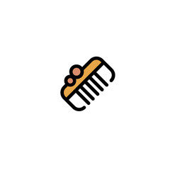 Comb Brush Hair Filled Outline Icon