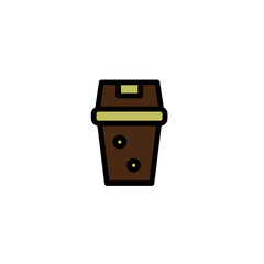 Drink Glass Milky Filled Outline Icon