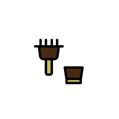 Hair Paint Brush Filled Outline Icon