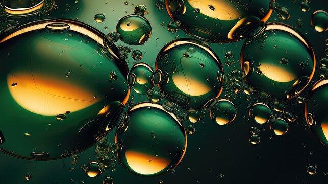 Black and Gold Shiny Liquid Drops
