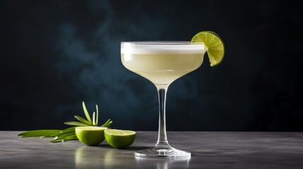 Classic daiquiri cocktail with rum