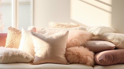 Fototapeta na wymiar snuggle cozy pillows