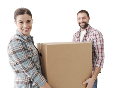 Young couple moving into a new house - Powered by Adobe