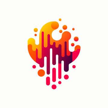 creative dots and lines shape logo flowing and melting design