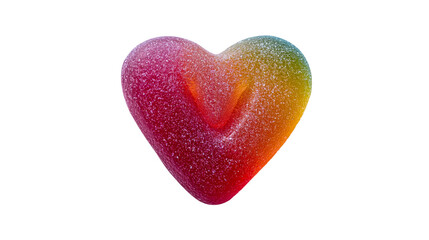  single, high-quality heart-shaped gummy candy on a white background