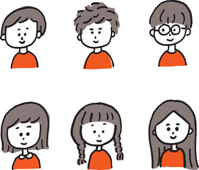 子ども　アイコン　手描き　シンプル　イラスト　Child icon  hand-drawn simple illustration