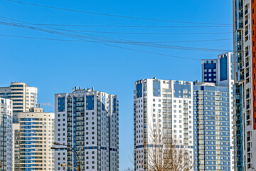 Fototapeta premium A fragment of the urban landscape on a winter day