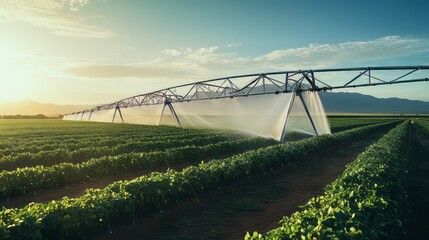 Iot devices in agriculture, optimizing irrigation and crop monitoring - obrazy, fototapety, plakaty