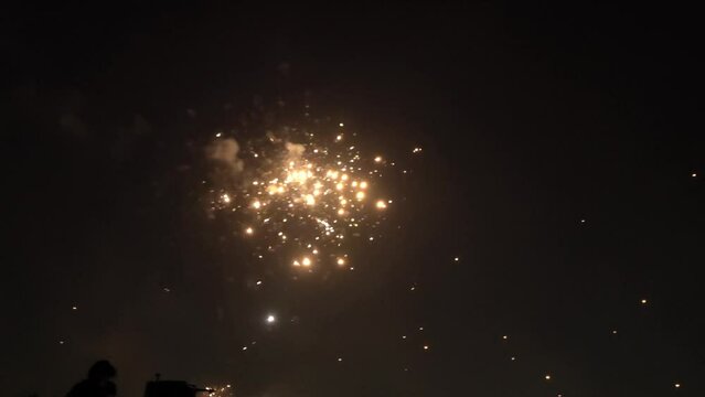 Footage of a fireworks shot on the festival of Makar Sankranti
