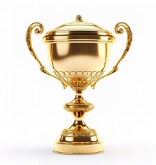 Fototapeta na wymiar a gold championship trophy isolated on white