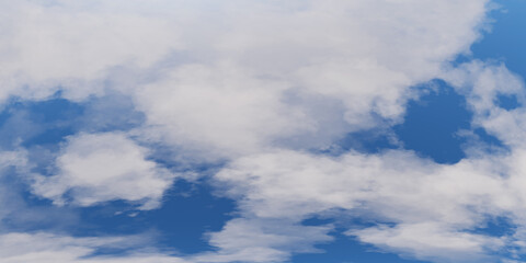 3D Rendered blue sky with clouds