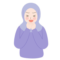 cute hijab woman excited expression